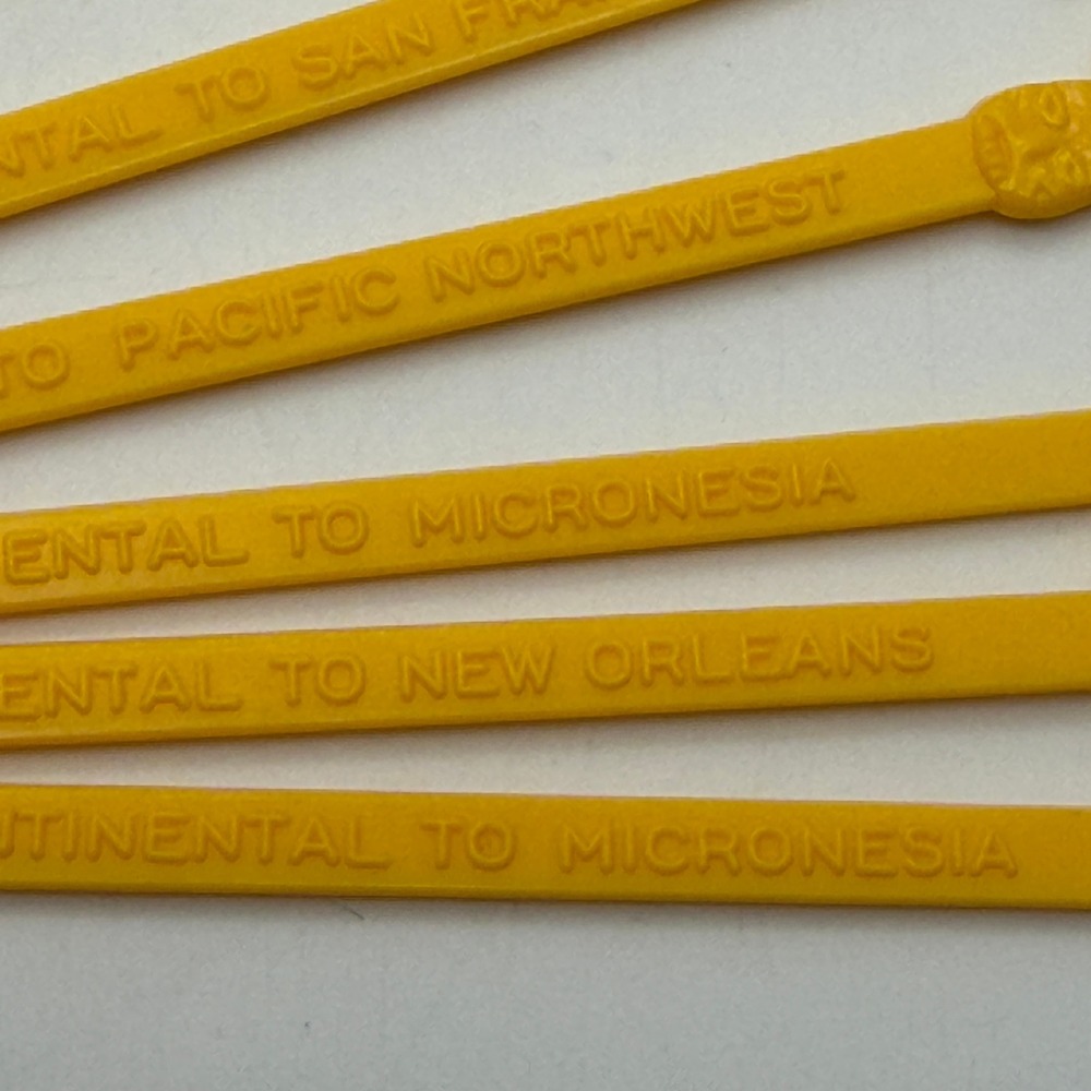 VTG Continental Airlines Swizzle Sticks Lot 11 Plastic Drink Stirrers Tiki - Picture 9 of 12